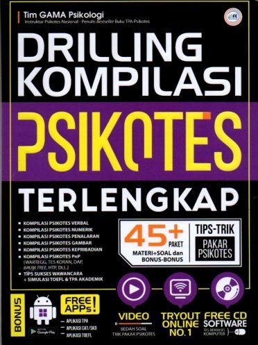 Cover Drilling Kompilasi Psikotes Terlengkap :  45+ Paket Materi + Soal dan Bonus- Bonus / Tim Gama Psikologi